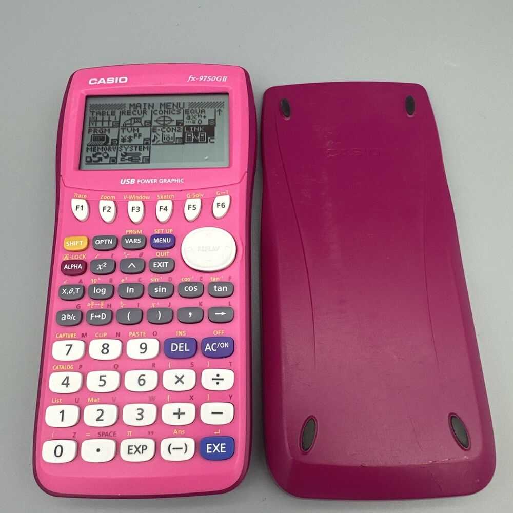 Casio FX-9750GII Graphing Calculator Pink w Cover Tested